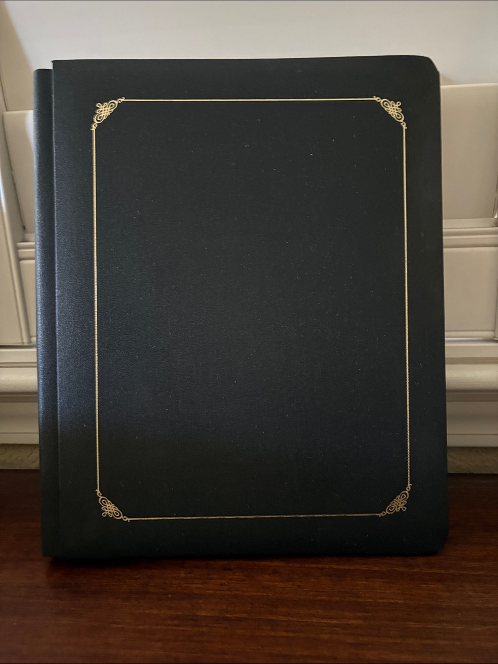 NEW Creative Memories Black Photo Album with Gold Border Accents